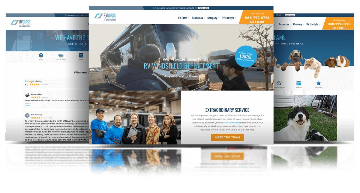 Web Design: RV Glass Experts